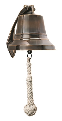 Antique Brass Ship Bell w/Walnut Handle – 1924us