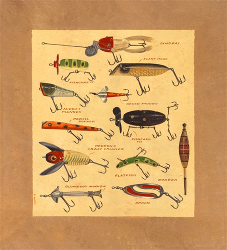 Vintage Fishing Lures Print