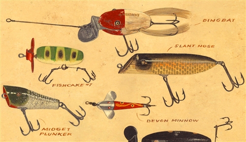 Canvas Print Antique Fishing Lure, Antique Fishing Lures