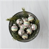 Vintage Style Mercury Glass Ball Ornaments - Striped - Set/12