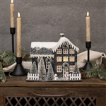 Lighted  Black Farmhouse Christmas House